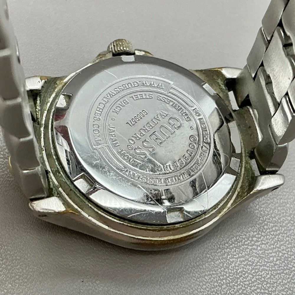 GUESS Watch Waterpro Blue Dial Two Tone Gold Silver 35mm 6.5